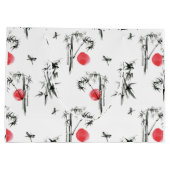 墨絵イ日本のンク絵画ズ ラージペーパーバッグ (裏面)