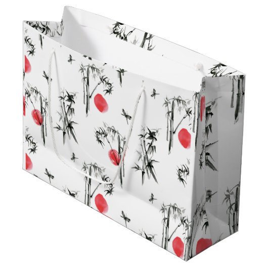 墨絵イ日本のンク絵画ズ ラージペーパーバッグ (正面アングル)