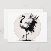 墨絵クレーンカード ポストカード (正面/裏面)