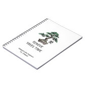 墨絵スタイルの盆栽の木 日本の愛の書道 ノートブック (左側)