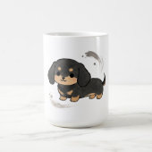 墨絵ダックスフント 日本画風の犬 コーヒーマグカップ (中央)