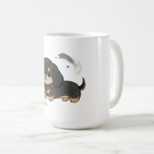 墨絵ダックスフント 日本画風の犬 コーヒーマグカップ (正面右)