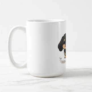 墨絵ダックスフント 日本画風の犬 コーヒーマグカップ