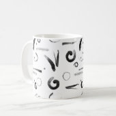 墨絵モダンスタイルの延髄パターン コーヒーマグカップ (正面左)