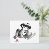 墨絵伝統的カエル絵画ズ ポストカード (スタンド正面)