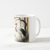 墨絵紅冠鶴マグカップ コーヒーマグカップ (正面右)