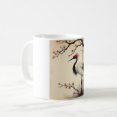 墨絵紅冠鶴マグカップ コーヒーマグカップ (正面左)