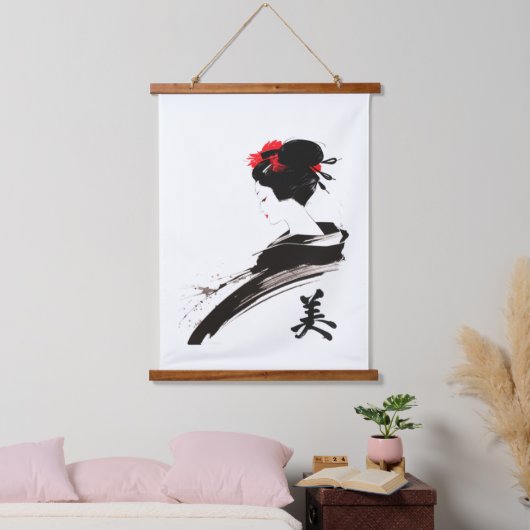 墨絵美しい 吊り下げ型タペストリー (寝室)