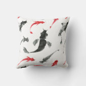 墨絵魚日本の型絵画 クッション (裏面)