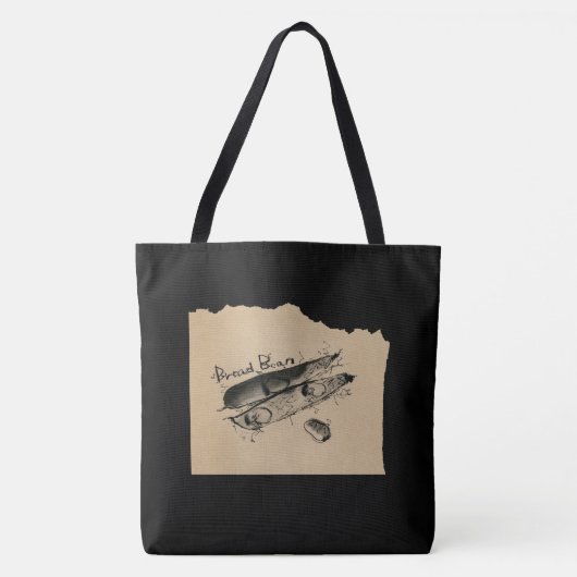 墨絵_そら豆 トートバッグ (正面)