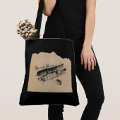 墨絵_そら豆 トートバッグ (クローズアップ)