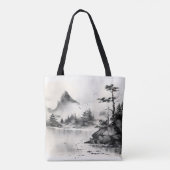 墨絵 湖 伝統的 トートバッグ (裏面)