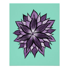 墨花のような紫描の抽象芸術 ポスター