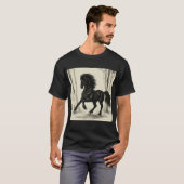 「墨馬」Japanese style ink painting T-shirt Tシャツ (正面フル)