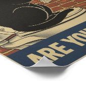 壁おもしろいアート – ウンチしてる？トイレに猫 ポスター (角)