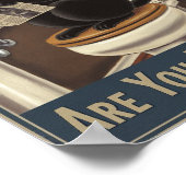 壁おもしろいアート – ウンチしてる？トイレに猫 ポスター (角)