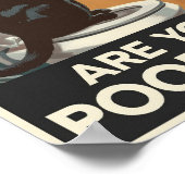 壁おもしろいアート – ウンチしてる?トイレに猫 ポスター (角)