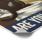 壁おもしろいアート – ウンチしてる？トイレに猫 ポスター (角)