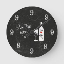 壁おもしろい時計 – ワインなし9時 ラウンド壁時計