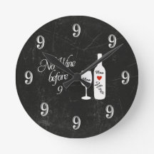 壁おもしろい時計 – ワインなし9時