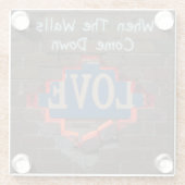 壁がダウンした来時 ガラスコースター (裏面)