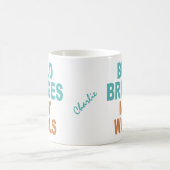 "壁ではないブリッジを構築"名前をカスタムするマグ コーヒーマグカップ (中央)