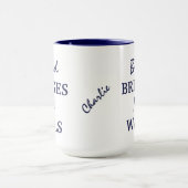 "壁ではないブリッジを構築"名前をカスタムするマグ マグカップ (中央)