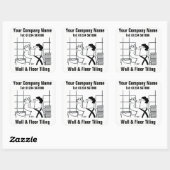 壁と床のタイルの漫画 スクエアシール (シート)