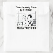 壁と床のタイルの漫画 スクエアシール (バッグ)