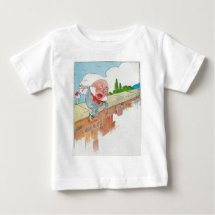 壁に坐るHumpty Dumpty ベビーTシャツ