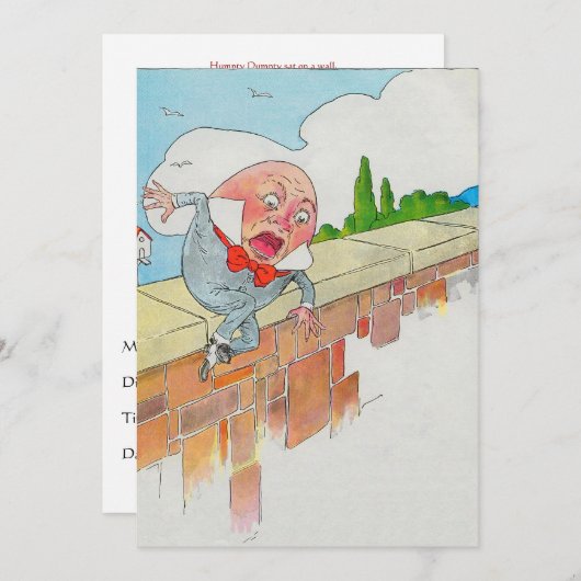 壁に坐るHumpty Dumpty 招待状 (正面/裏面)