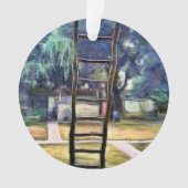 壁に対して支えられる梯子 オーナメント (正面)