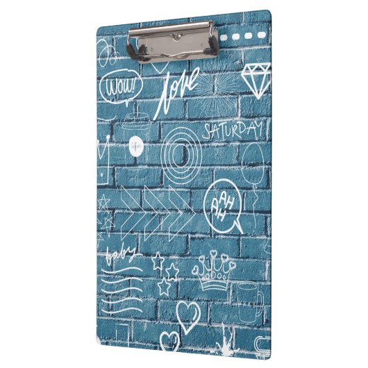 壁に描かれた美しいグラフィティアート緑の書道 クリップボード (左)