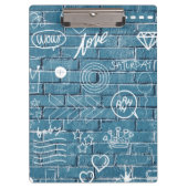 壁に描かれた美しいグラフィティアート緑の書道 クリップボード (正面)