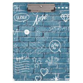 壁に描かれた美しいグラフィティアート緑の書道 クリップボード