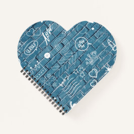 壁に描かれた美しいグラフィティアート緑の書道 ノートブック