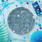 壁に描かれた美しいグラフィティアート緑の書道 ペーパープレート (パーティー)