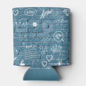 壁に描かれた美しいグラフィティアート緑の書道 缶クーラー (裏面)