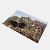 壁に猫の日光浴 – Valldemossa, Mallorca ドアマット (アングル)