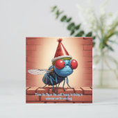 壁に飛ぶ誕生日:風刺おもしろい! カード (スタンド正面)