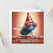 壁に飛ぶ誕生日:風刺おもしろい! カード (正面/裏面インサイチュ)