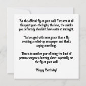 壁に飛ぶ誕生日:風刺おもしろい! カード (裏面)