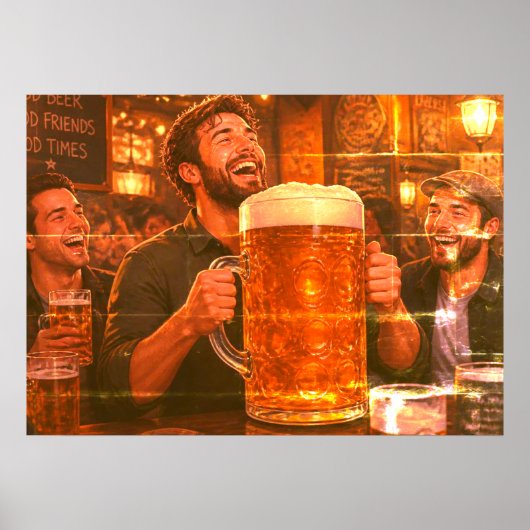 壁に飾る巨大なビールと友達たち ポスター (正面)