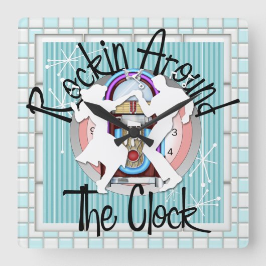 壁のまわりに時計の揺れ – SRF スクエア壁時計 (正面)