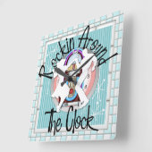 壁のまわりに時計の揺れ – SRF スクエア壁時計 (傾斜)