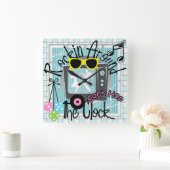 壁のまわりに時計の揺れ – SRF スクエア壁時計 (ホーム)