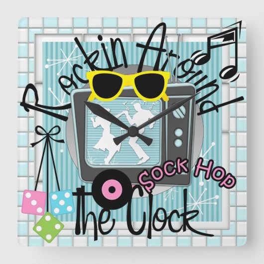 壁のまわりに時計の揺れ – SRF スクエア壁時計 (正面)