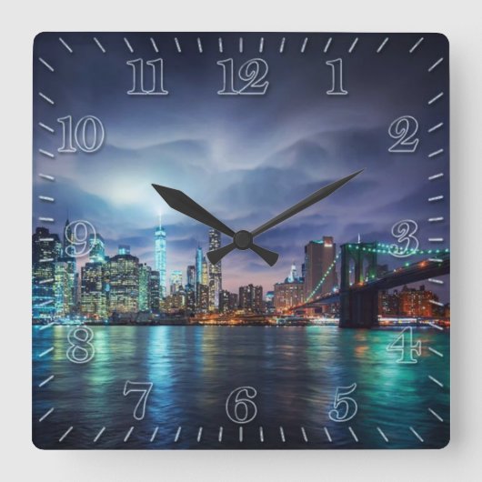 壁のカスタマイズ時計 スクエア壁時計 (正面)