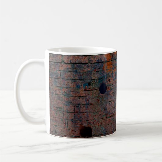 壁のグランジ背景の色色パターン コーヒーマグカップ (左)