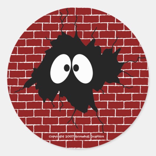 壁のシールの穴 ラウンドシール (正面)